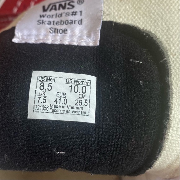 Vans Hightop Sk8-Hi Shoes Red White Suede Men’s Size 8.5 Women’s Size 10 - Picture 10 of 11